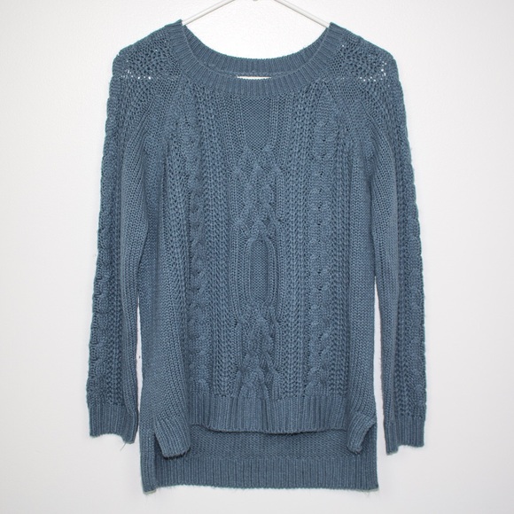 Dusty Blue Knit Sweater - Picture 1 of 4